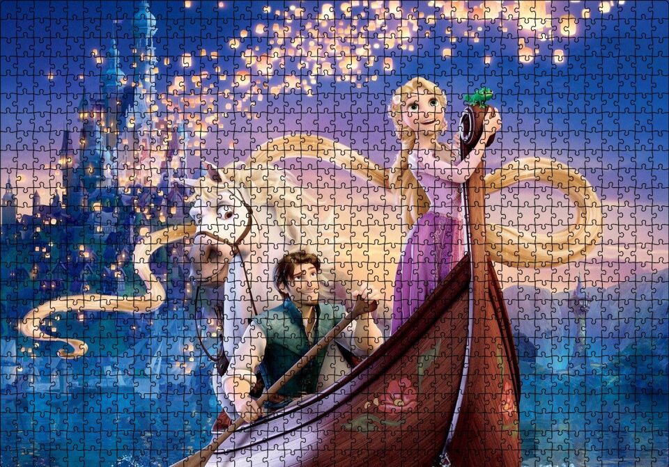 Sinbad ve Prenses Kayıkta Puzzle Yapboz MDF Ahşap 1000 Parça 49 cm X 68 cm