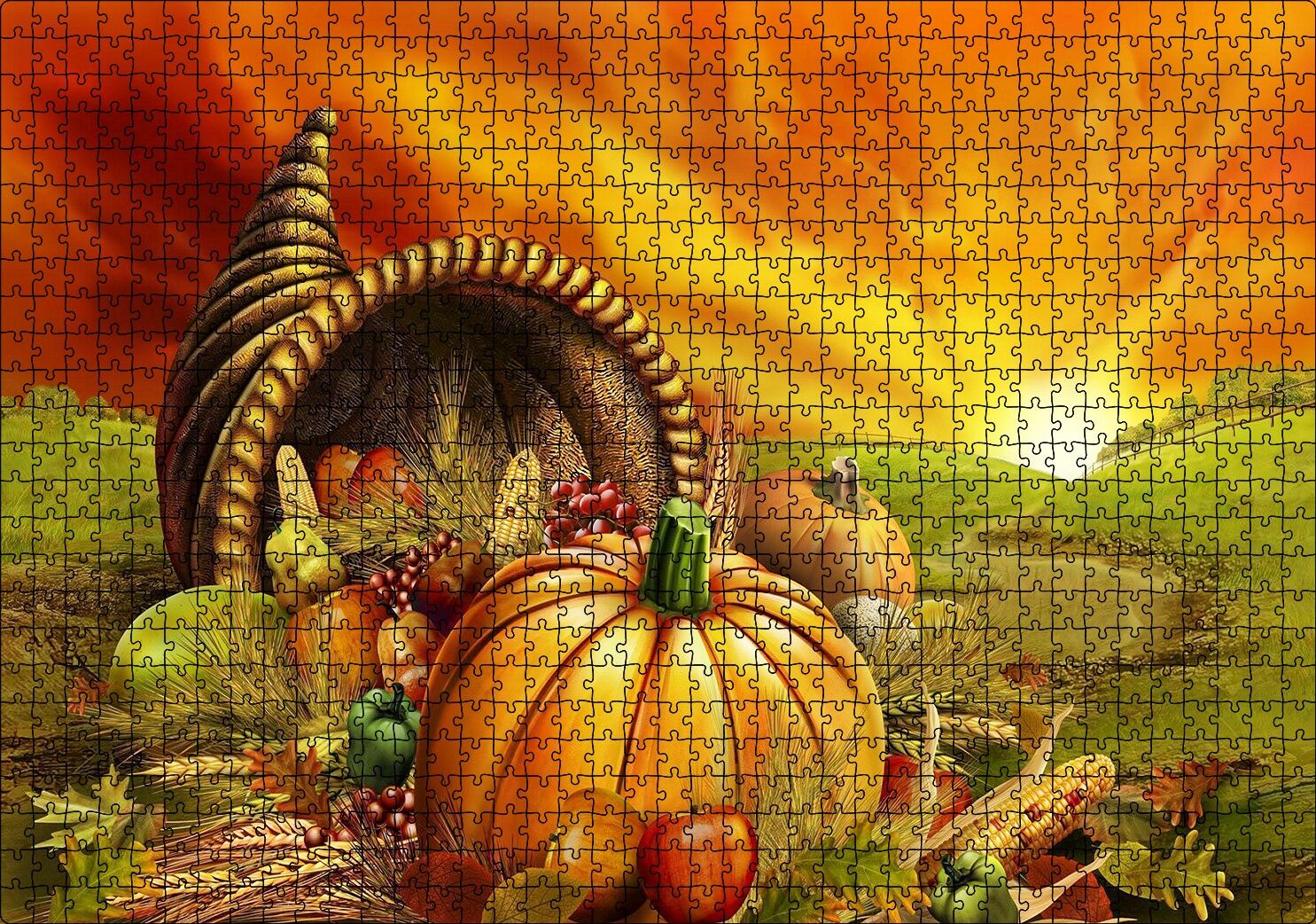 Sonbahar Hasadı Puzzle Yapboz MDF Ahşap 1000 Parça 49 cm X 68 cm