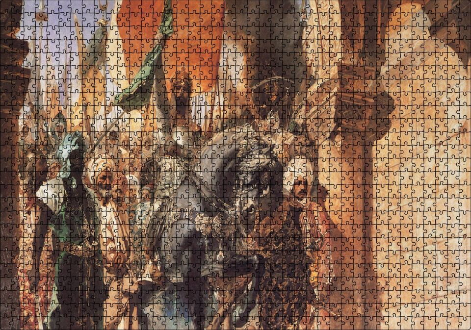 Osmanlı Padişahı Fatih Sultan Mehmet Feti Görseli Puzzle Yapboz MDF Ahşap 1000 Parça 49 cm X 68 cm