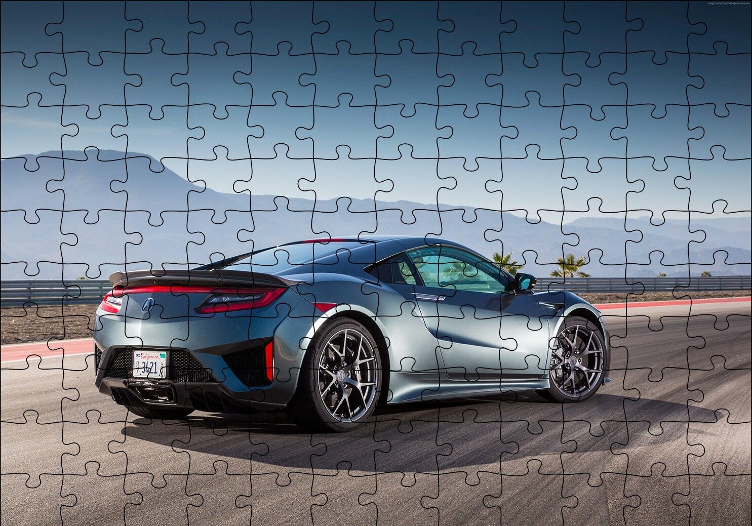 Siyah Acura NSX Arka Görünüş Puzzle Yapboz MDF Ahşap 120 Parça 24 cm X 34 cm