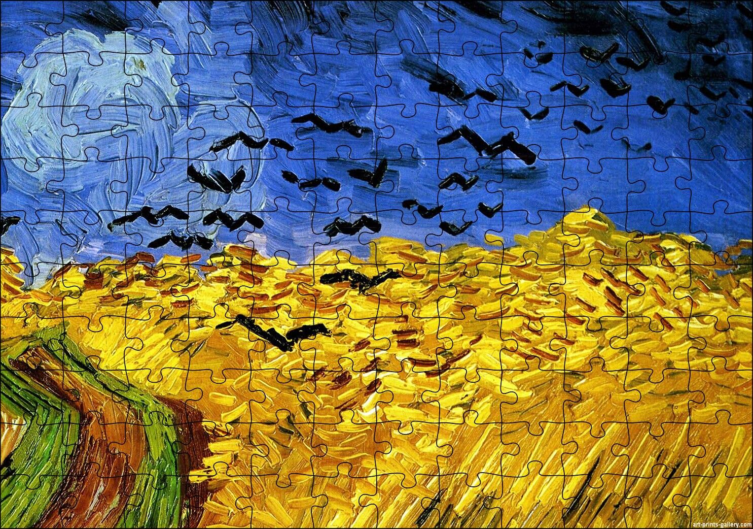 Vincent Van Gogh Buğday Tarlası Ve Kargalar Puzzle Yapboz MDF Ahşap 120 Parça 24 cm X 34 cm