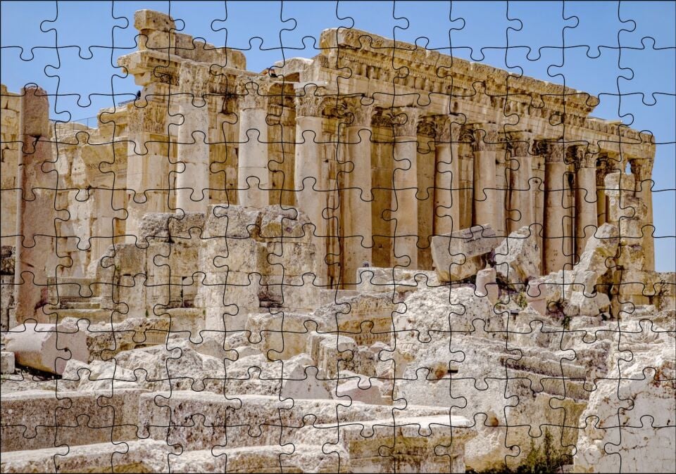 Antik Tapınak Kalıntıları Puzzle Yapboz MDF Ahşap