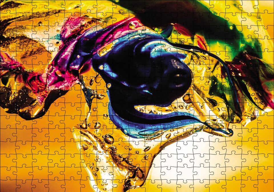 Soyut Renkli Fotoğrafçılık Puzzle Yapboz MDF Ahşap 255 Parça 34 cm X 49 cm