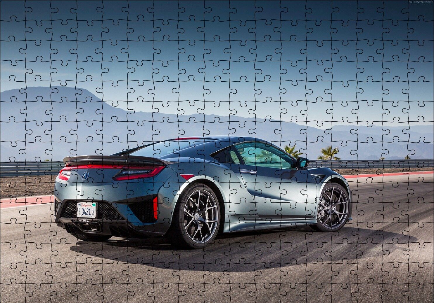 Siyah Acura NSX Arka Görünüş Puzzle Yapboz MDF Ahşap 255 Parça 34 cm X 49 cm