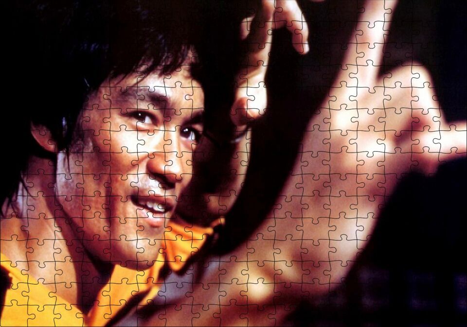 Bruce Lee Kungfu Dövüş Sanatı Puzzle Yapboz MDF Ahşap 255 Parça 34 cm X 49 cm