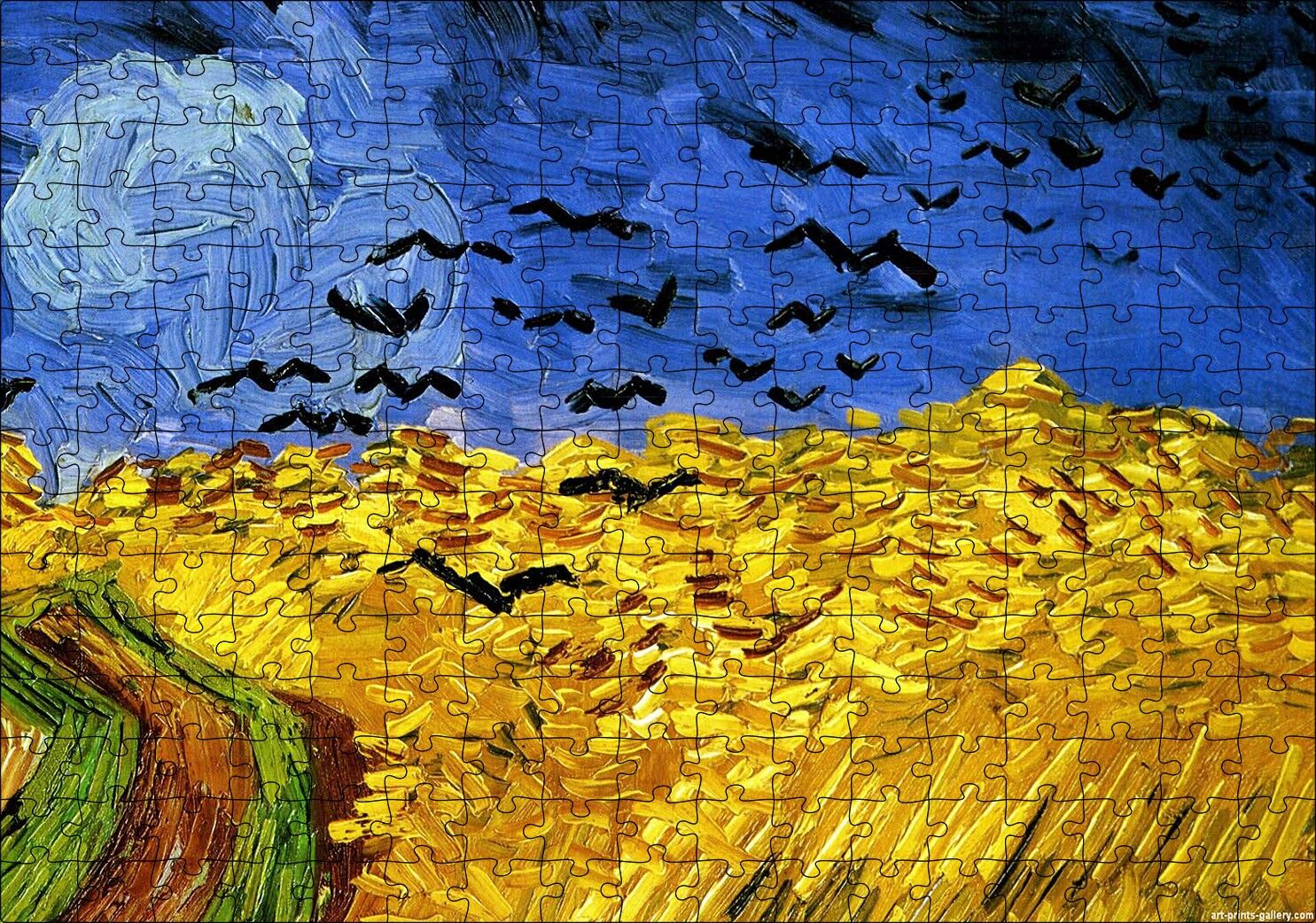 Vincent Van Gogh Buğday Tarlası Ve Kargalar Puzzle Yapboz MDF Ahşap 255 Parça 34 cm X 49 cm
