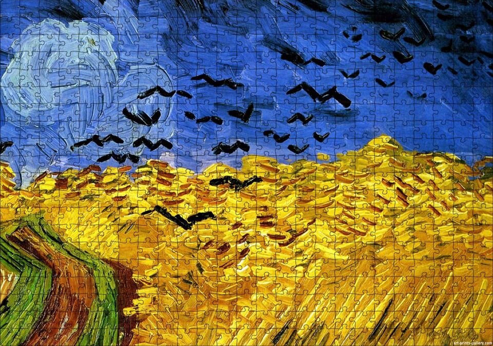 Vincent Van Gogh Buğday Tarlası Ve Kargalar Puzzle Yapboz MDF Ahşap 500 Parça 49 cm X 68 cm