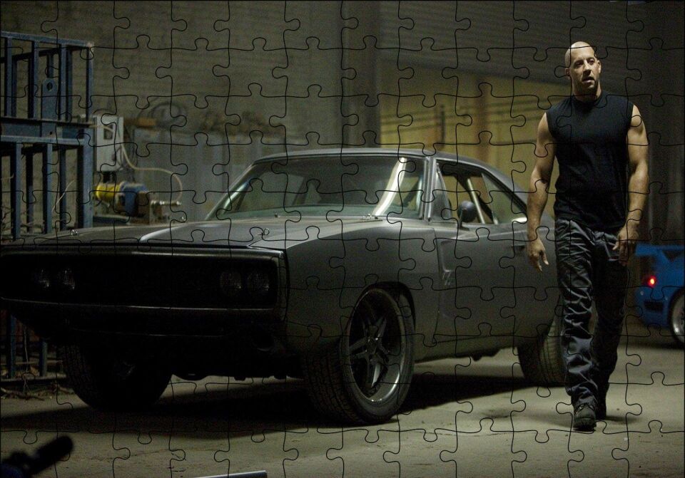 Dodge Viper ve Dom Puzzle Yapboz MDF Ahşap