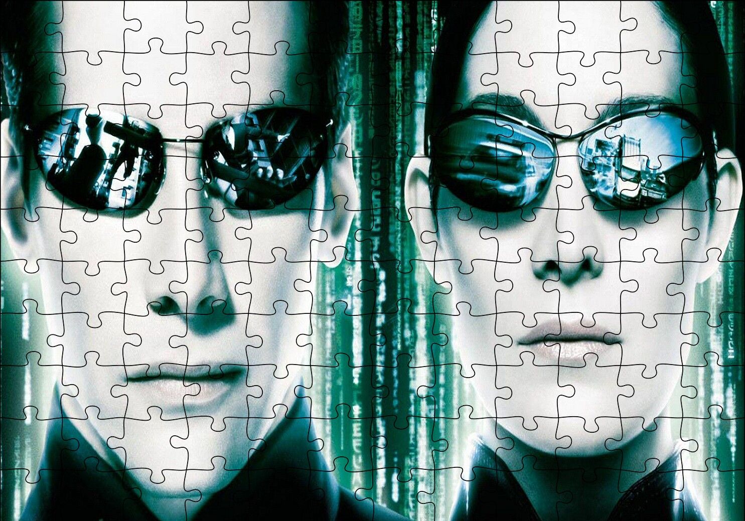 The Matrix Neo ve Trinity Puzzle Yapboz MDF Ahşap 120 Parça 24 cm X 34 cm