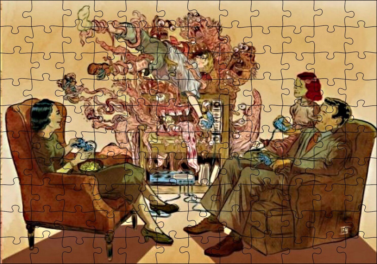 Oyun Konsolunun Hayatımıza Soktukları Puzzle Yapboz MDF Ahşap 120 Parça 24 cm X 34 cm