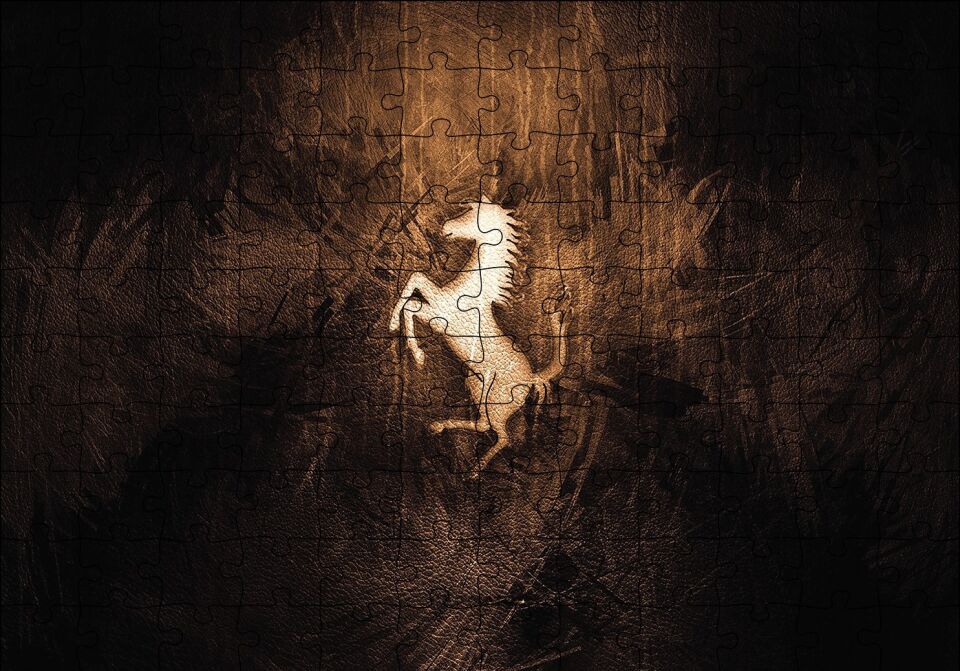 Mustang Logo Puzzle Yapboz MDF Ahşap