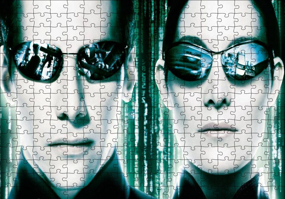 The Matrix Neo ve Trinity Puzzle Yapboz MDF Ahşap 255 Parça 34 cm X 49 cm