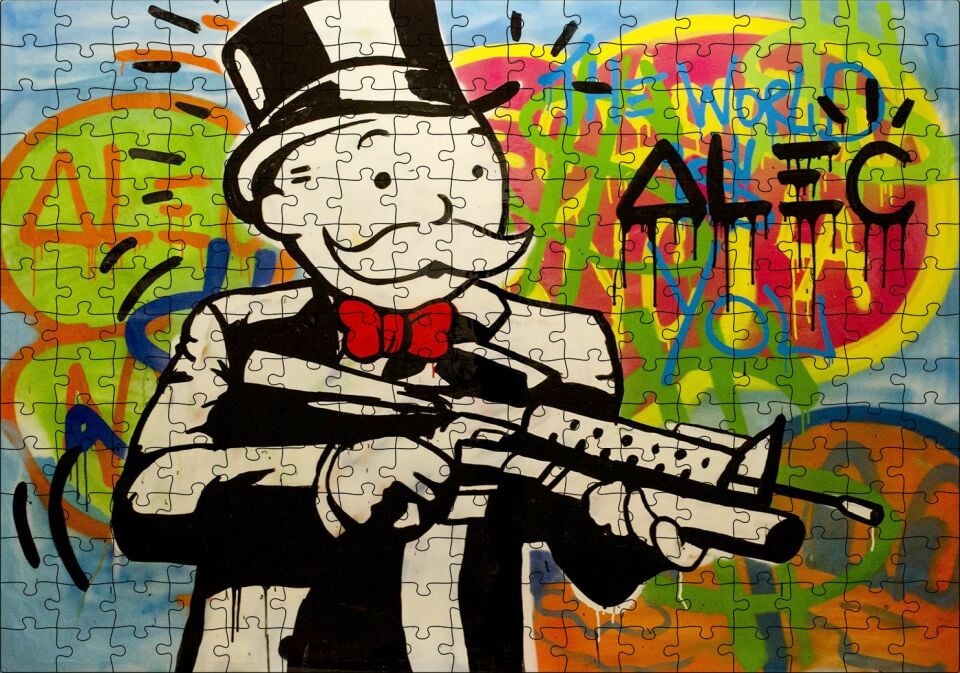 Monopoly Savaşları Puzzle Yapboz MDF Ahşap 255 Parça 34 cm X 49 cm