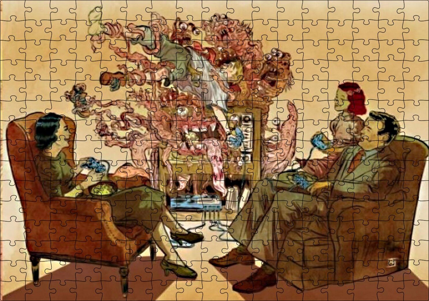 Oyun Konsolunun Hayatımıza Soktukları Puzzle Yapboz MDF Ahşap 255 Parça 34 cm X 49 cm