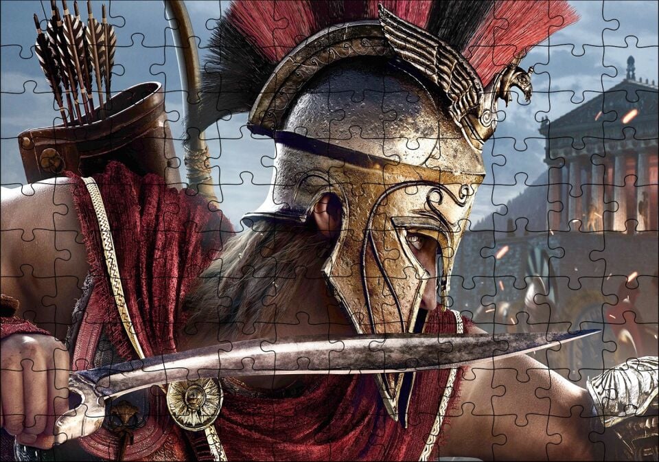 Suikastçılar İnanç Odyssey Savaşçı Görseli Puzzle Yapboz MDF Ahşap