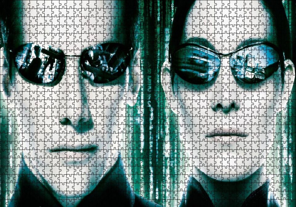 The Matrix Neo ve Trinity Puzzle Yapboz MDF Ahşap 1000 Parça 49 cm X 68 cm