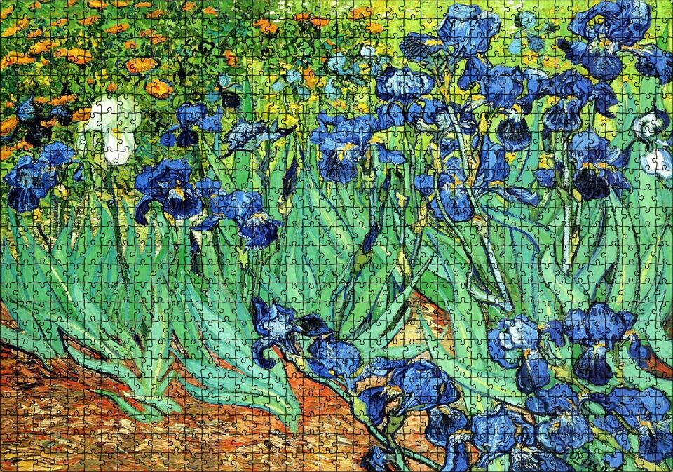 Vincent Van Gogh İrislerim Resim Puzzle Yapboz MDF Ahşap 1000 Parça 49 cm X 68 cm