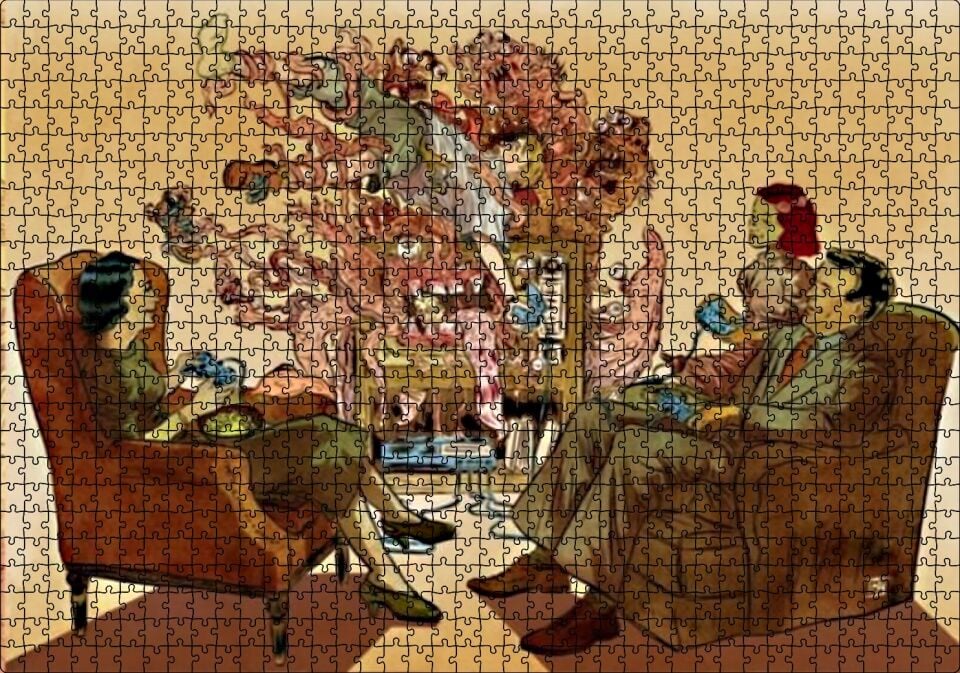 Oyun Konsolunun Hayatımıza Soktukları Puzzle Yapboz MDF Ahşap 1000 Parça 49 cm X 68 cm
