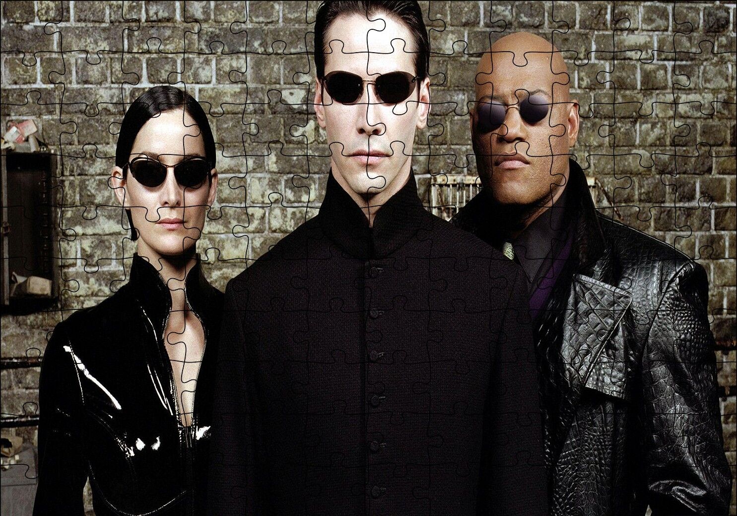 The Matrix Neo Trinity ve Morpheus Puzzle Yapboz MDF Ahşap 120 Parça 24 cm X 34 cm
