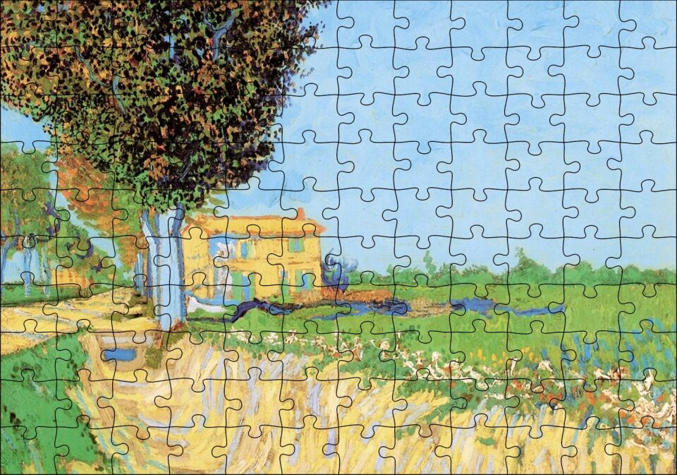 Vincent Van Gogh Lane Near Arles Puzzle Yapboz MDF Ahşap 120 Parça 24 cm X 34 cm