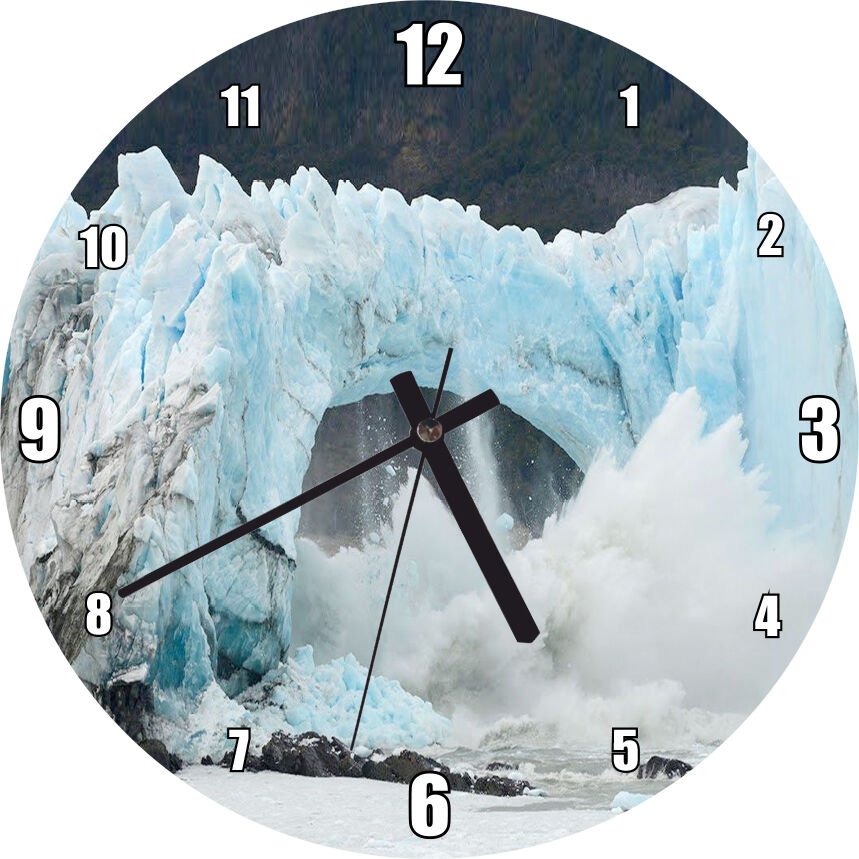 Eriyip Kopan Buzullar Mdf Ahşap Duvar Saati