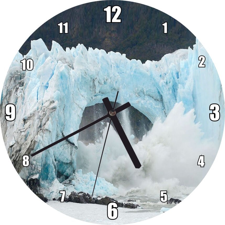 Eriyip Kopan Buzullar Mdf Ahşap Duvar Saati