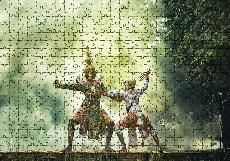 Tayland Sanatı Puzzle Yapboz MDF Ahşap 500 Parça 49 cm X 68 cm