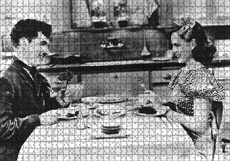 Chaplin ve Goddard Modern Zamanlarda Puzzle Yapboz MDF Ahşap 1000 Parça 49 cm X 68 cm