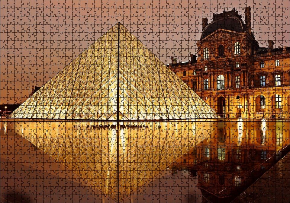 Paris Louivre Müzesi Puzzle Yapboz MDF Ahşap 1000 Parça 49 cm X 68 cm