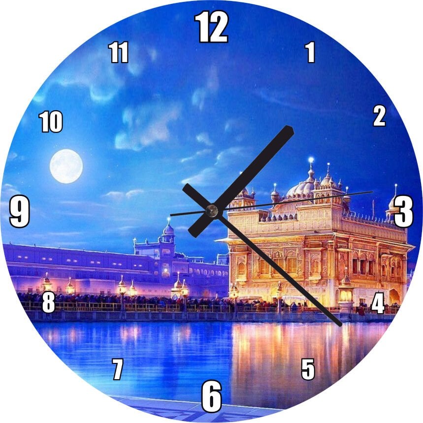 Dolunayda Hindistan'dan Bir Kare Mdf Ahşap Duvar Saati