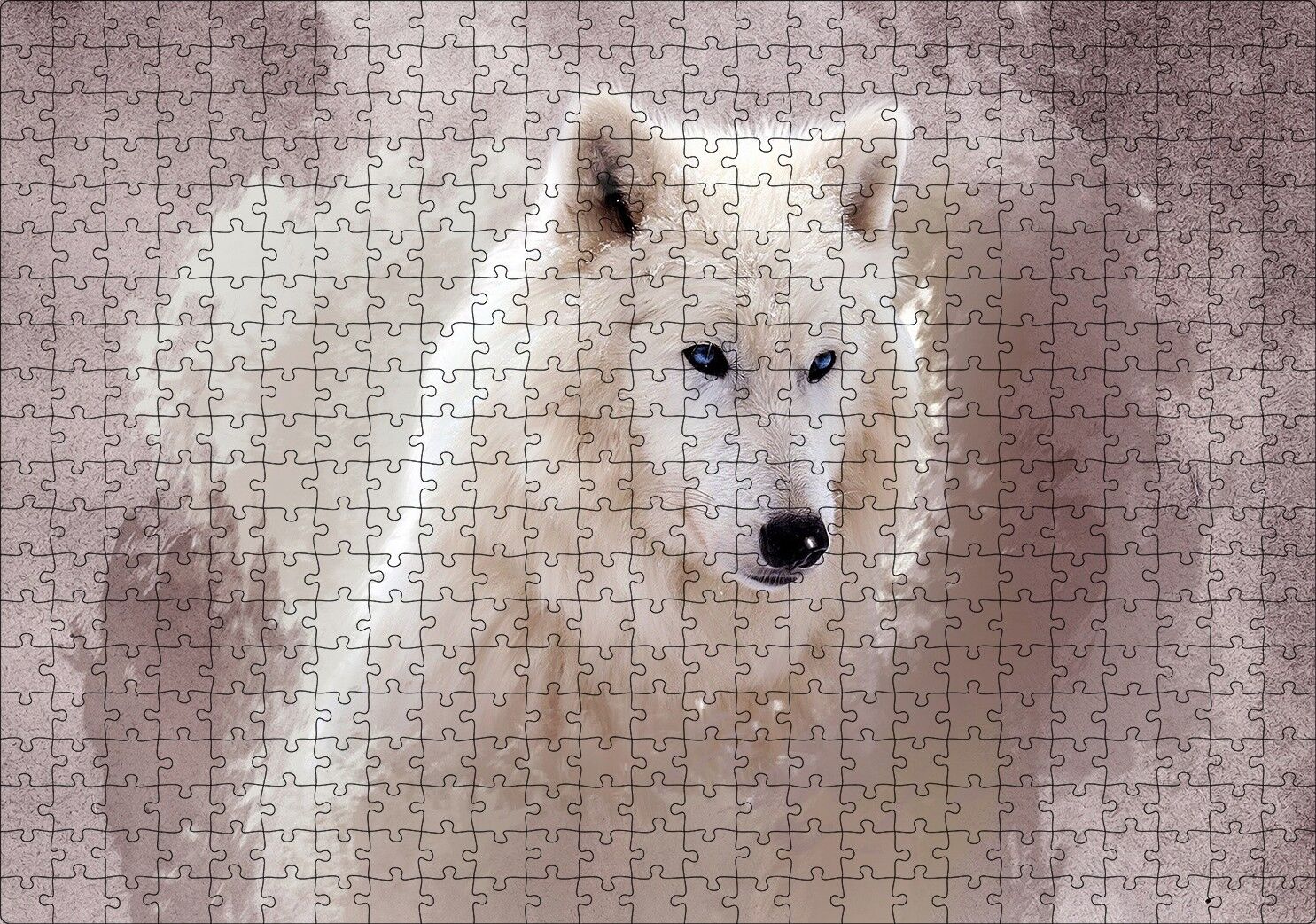 Beyaz Kurt Puslu Zemin Görseli Puzzle Yapboz MDF Ahşap 500 Parça 49 cm X 68 cm