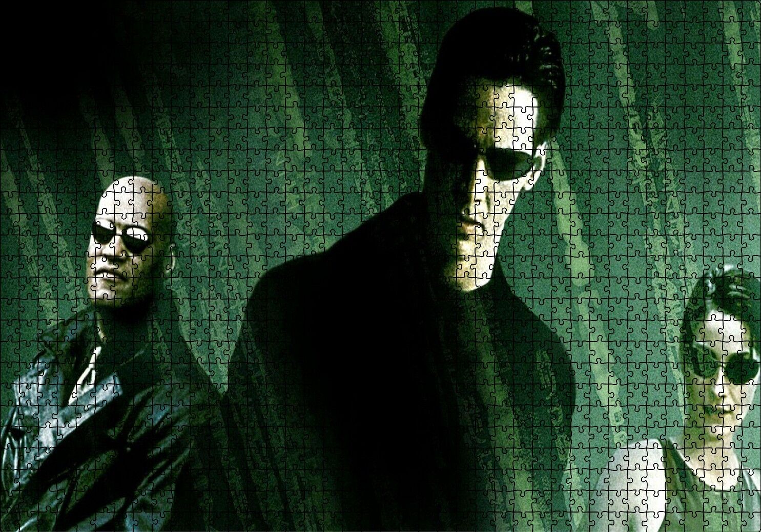 The Matrix Neo Trinity ve Morpheus Full Renkli Puzzle Yapboz MDF Ahşap 1000 Parça 49 cm X 68 cm