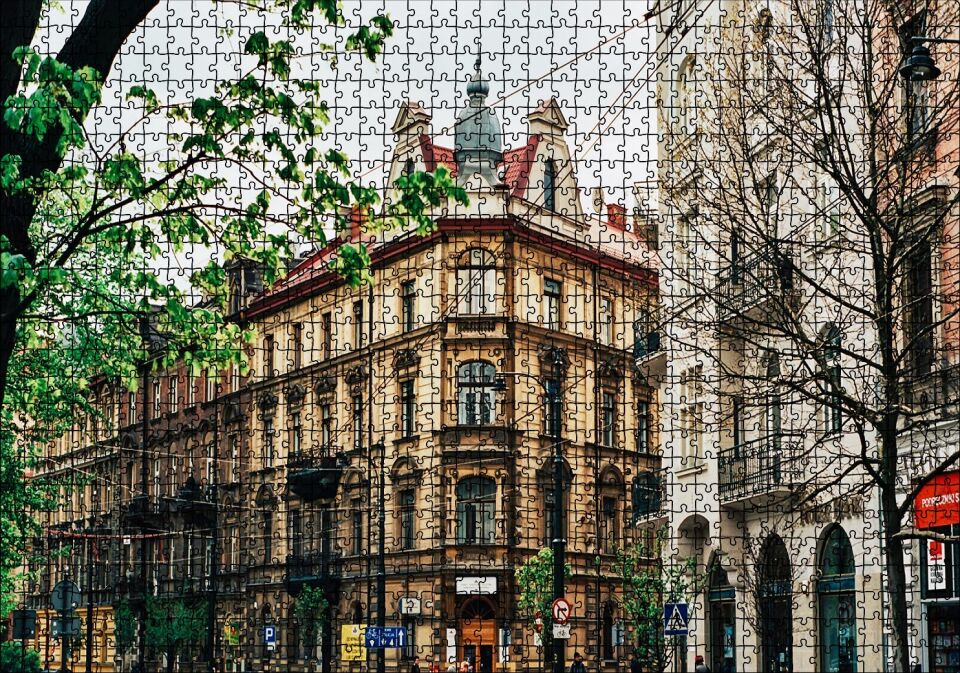 Polonya Krakov Şehir Manzarası Puzzle Yapboz MDF Ahşap 1000 Parça 49 cm X 68 cm