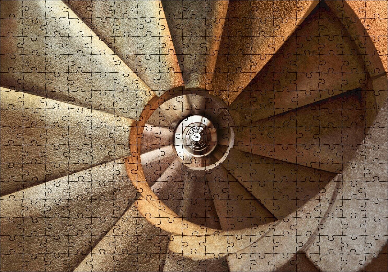 Sarmal Merdiven Üstten Görünüş Puzzle Yapboz MDF Ahşap 255 Parça 34 cm X 49 cm