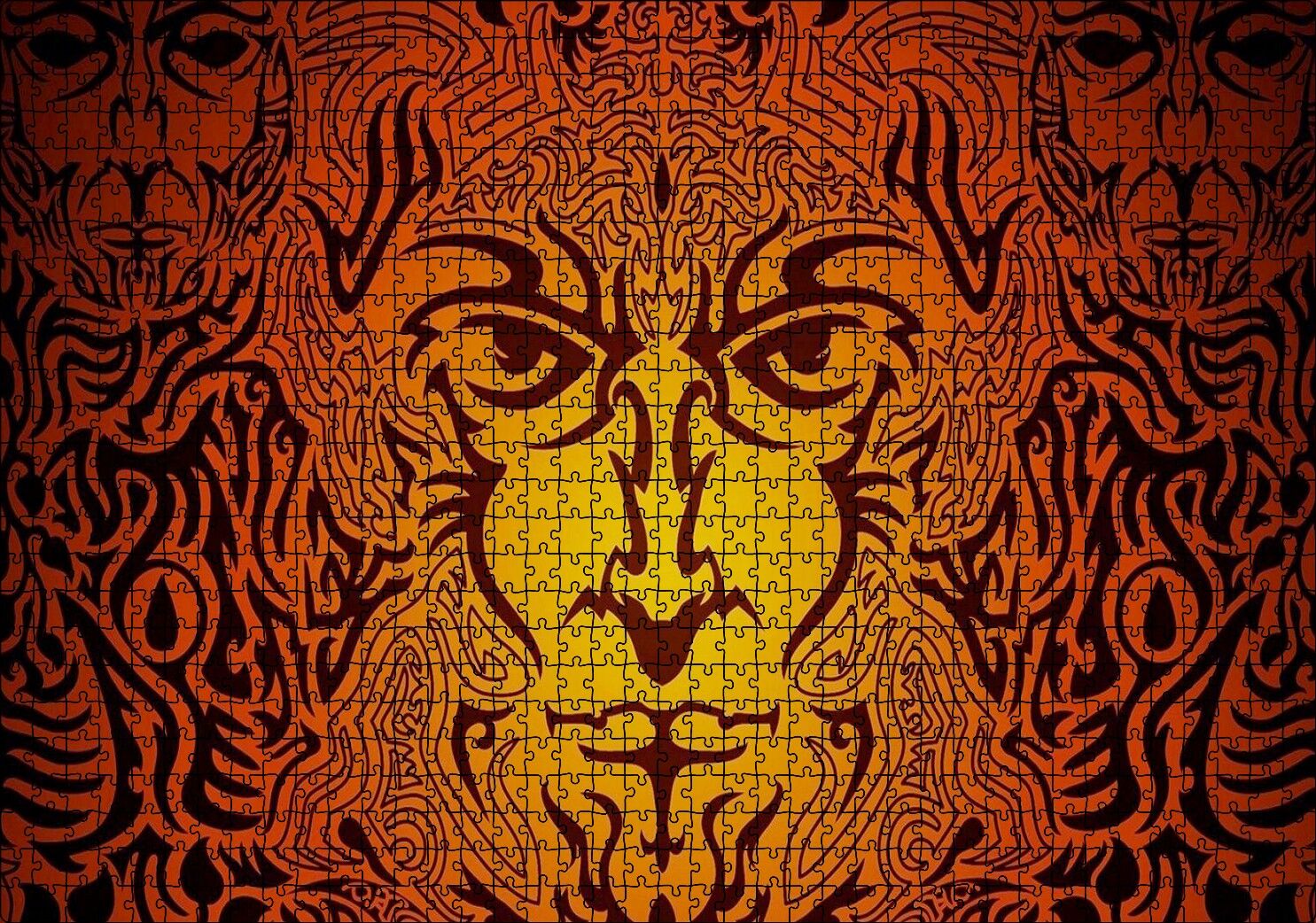 Kurtadam Tribal Portre Puzzle Yapboz MDF Ahşap 1000 Parça 49 cm X 68 cm