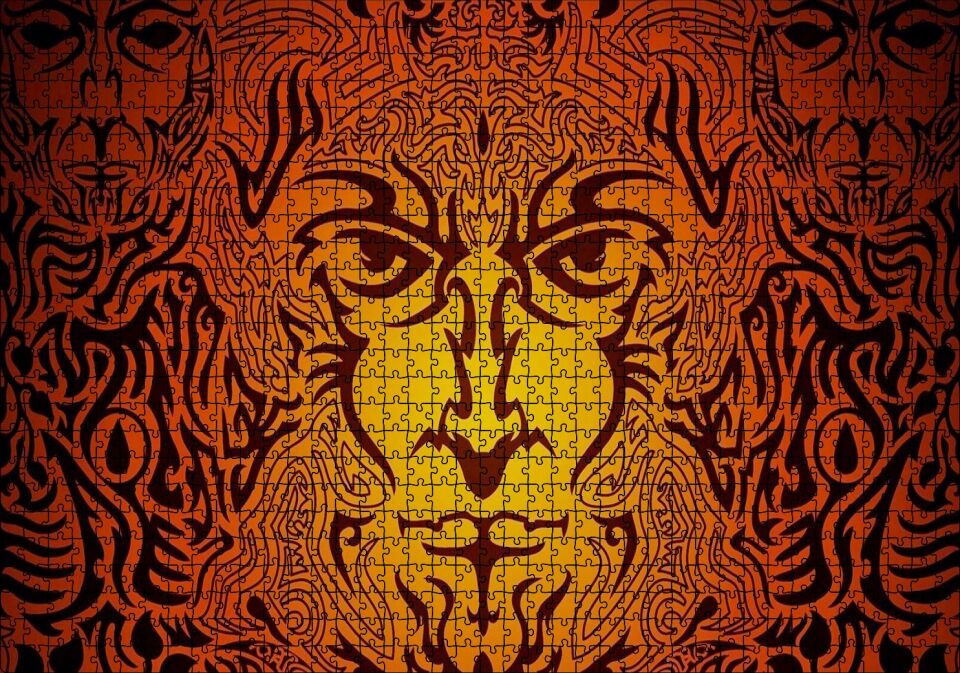 Kurtadam Tribal Portre Puzzle Yapboz MDF Ahşap 1000 Parça 49 cm X 68 cm