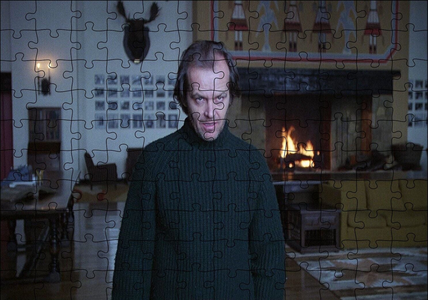 The Shining Jack Nicholson Artwork Puzzle Yapboz MDF Ahşap 120 Parça 24 cm X 34 cm