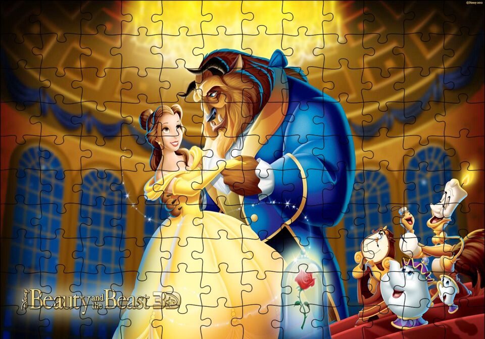 Güzel ve Çirkin Dans Sahnesi Puzzle Yapboz MDF Ahşap
