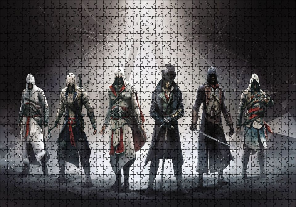 Assassin Creed Puzzle Yapboz MDF Ahşap 1000 Parça 49 cm X 68 cm