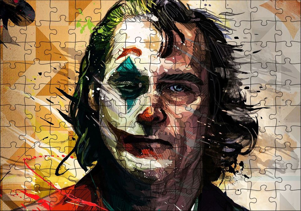 Joker Dijital Yağlıboya Sanat Puzzle Yapboz MDF Ahşap