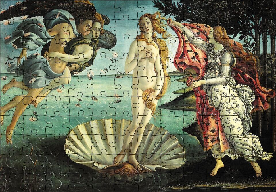 Venüs ün Yaratılışı Puzzle Yapboz MDF Ahşap 120 Parça 24 cm X 34 cm