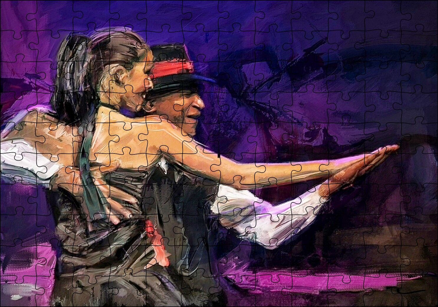 Yağlı Boya Resmi Dans Figürü Görseli Puzzle Yapboz MDF Ahşap