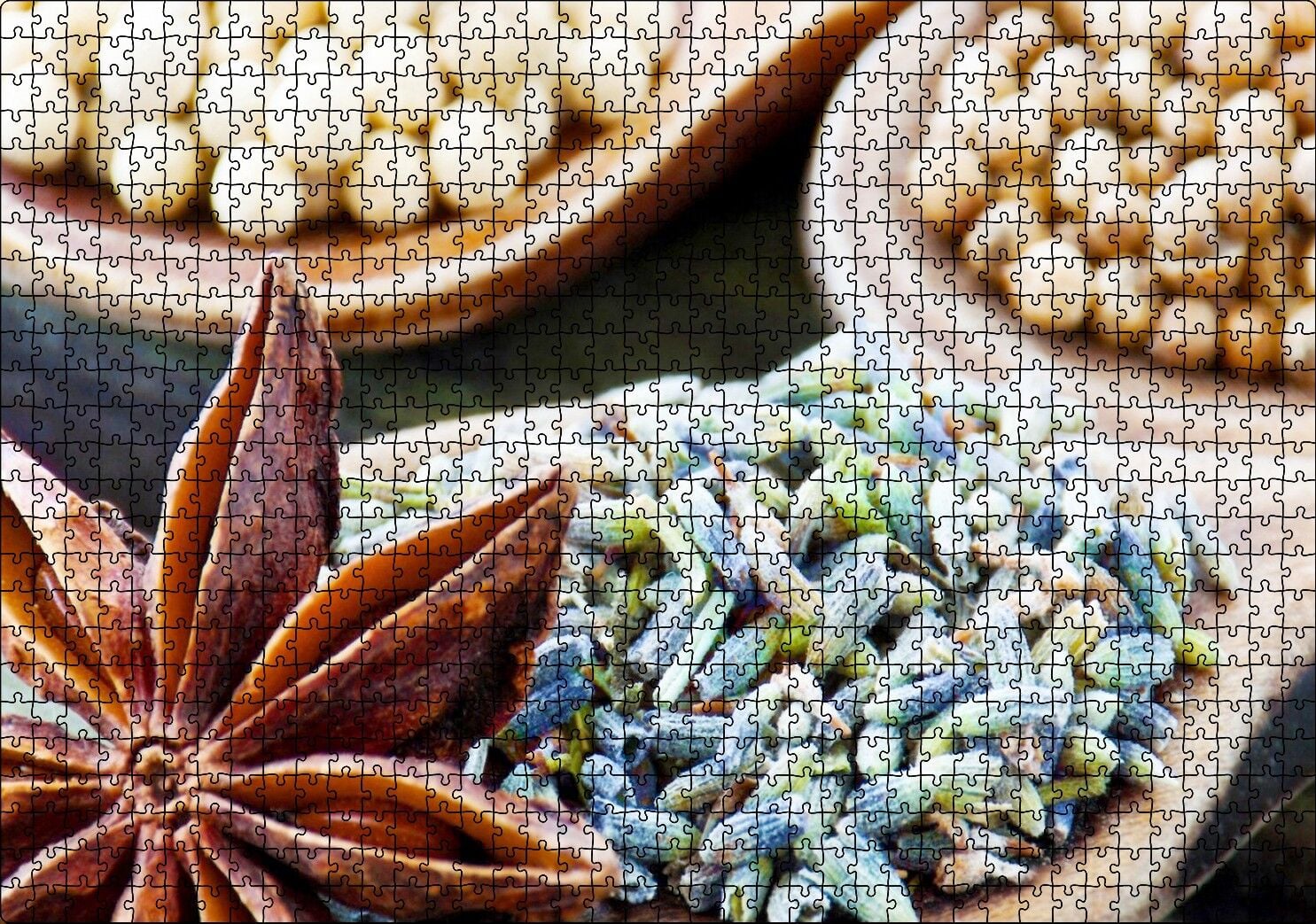 Kaselerde Anason ve Muhtelif Baharatlar Puzzle Yapboz MDF Ahşap 1000 Parça 49 cm X 68 cm