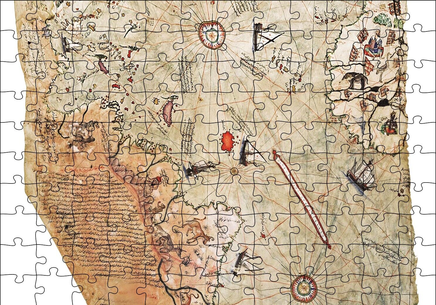 Piri Reis Haritası Puzzle Yapboz MDF Ahşap