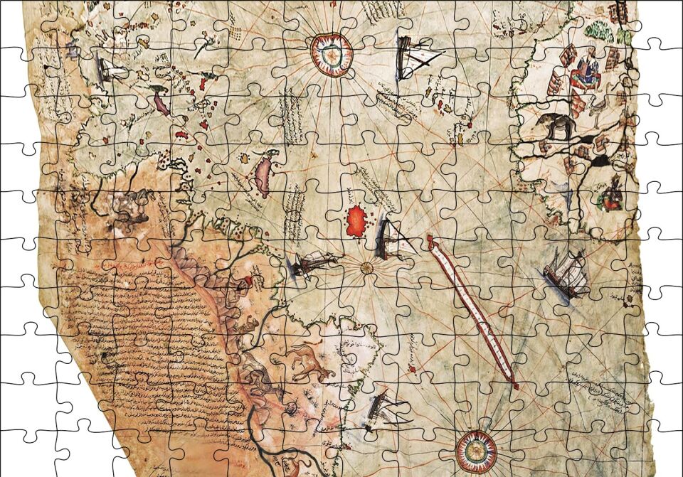 Piri Reis Haritası Puzzle Yapboz MDF Ahşap