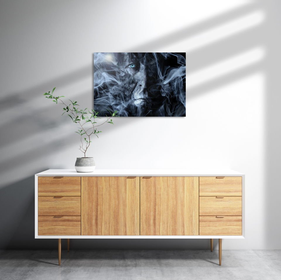 Adam Duman Sis MDF Akşap Duvar Tablo 50x70 cm