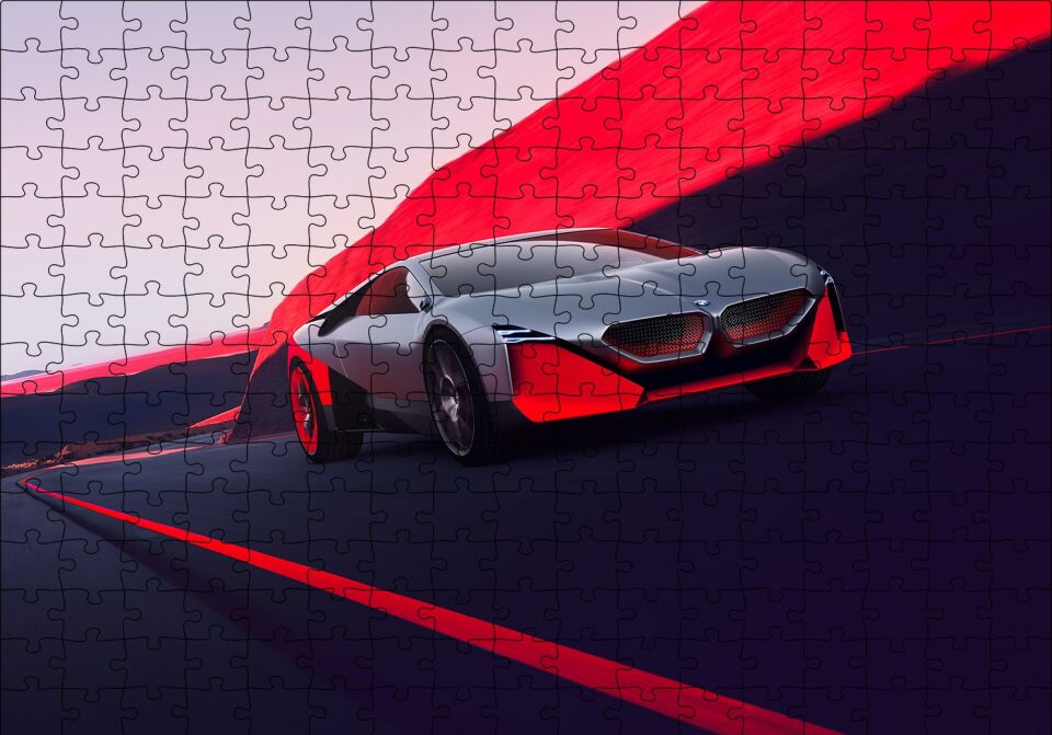 BMW Vision M Next Hybrid Car Puzzle Yapboz MDF Ahşap 255 Parça 34 cm X 49 cm
