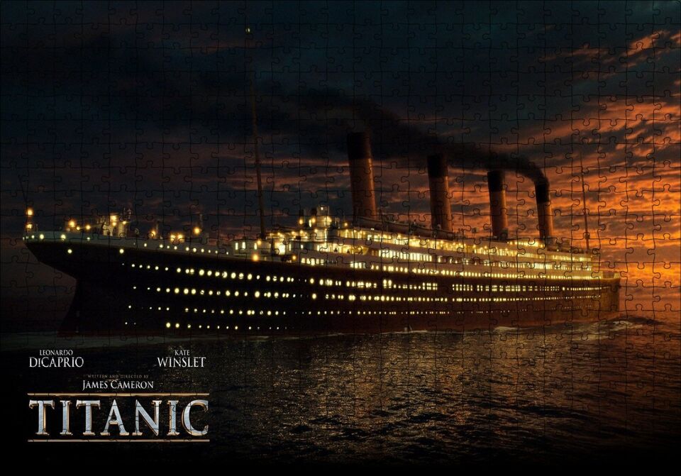 Titanic Film Afişi Puzzle Yapboz MDF Ahşap 500 Parça 49 cm X 68 cm