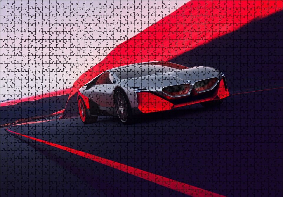 BMW Vision M Next Hybrid Car Puzzle Yapboz MDF Ahşap 1000 Parça 49 cm X 68 cm