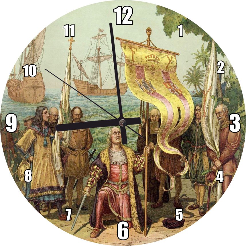 Amerika Kıtasının Keşfi Mdf Ahşap Duvar Saati